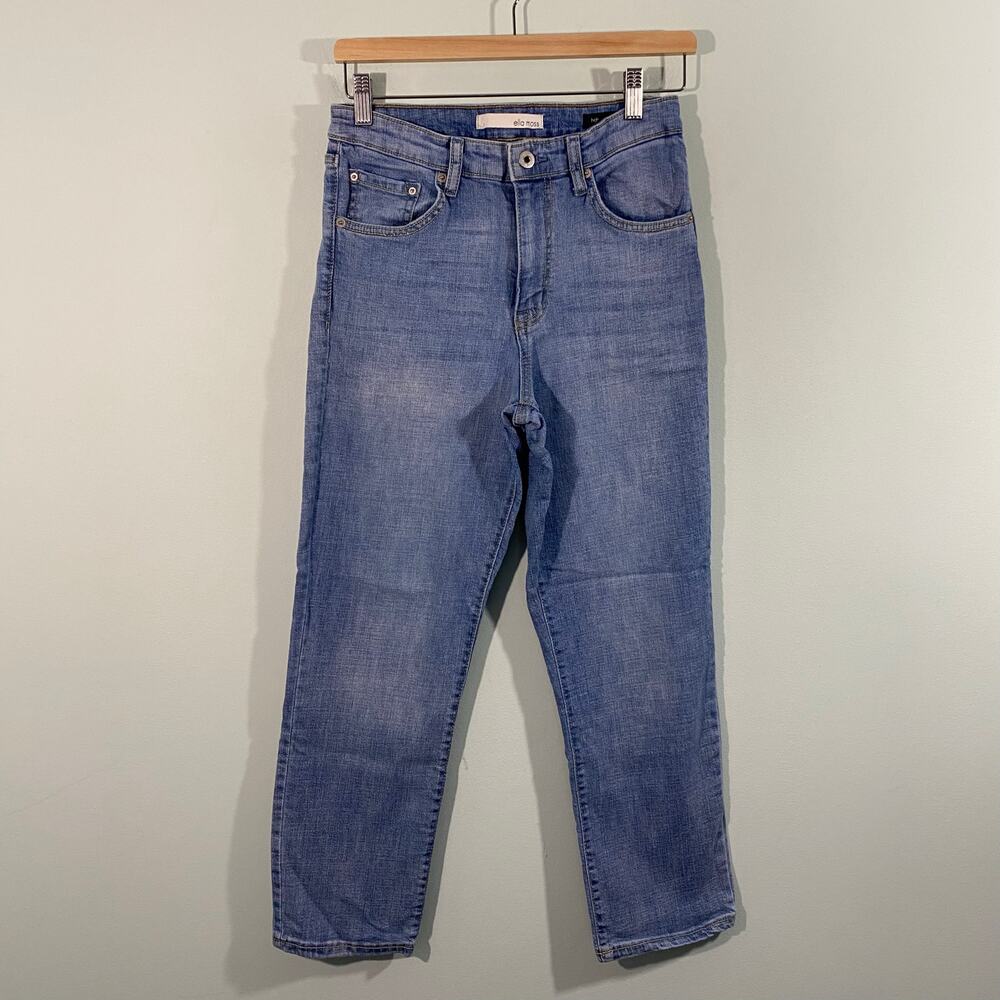 Ella Moss Women Blue Medium Wash High Rise Straight Leg Jeans Size 6/28